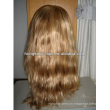 peluca llena de encaje cabello humano rubio para las mujeres blancas